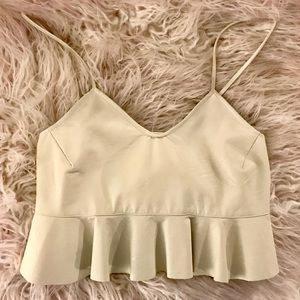 Zara faux leather peplum crop too